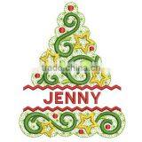 Christmas Tree Machine Embroidery Design Beautiful Elegant Font Frame thumbnail-2
