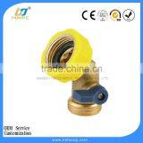 Brass 45 Degree Garden Hose Elbow With Shut Off Valve thumbnail-1