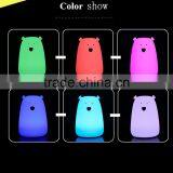 Portable Touch Sensor USB Mini Rechargeable Cute Bear Silicone Led Night Light thumbnail-1