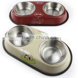 Popular Design Wholesale Double Pet Bowl Colorful Multiple Pet Feeder Bowl 12cm/14cm thumbnail-5