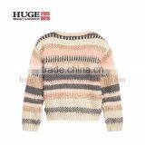 Long Sleeve Comfortable Multi Stripe Fluffy Children Sweater thumbnail-2