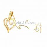 Latest Gold Plated Small CZ Stud Heart Pendant thumbnail-1