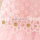 2017 Vietnam Summer Fashion Baby Frock Design Pink Short Sleeves Embroidery Flower Sweet Birthday Party Dresses Turkish Dress thumbnail-5
