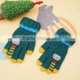 TC13026 New Design Funny Animal Pattern Winter Warm Kids Gloves High Quality Knitted Kids Gloves With Finger thumbnail-2