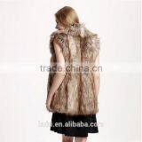 Europe Style Woman Raw Colour Raccoon Fur Vest Lady Faux Fur Waistcoat Winter Sleeveless Coat thumbnail-2