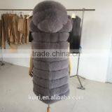 Real Fox Fur Vest Women 2015 Winter New Fashion Slims Medium Long Genuine Natural Mink Fur Vests Female Casacos Mex Fur Poncho thumbnail-2