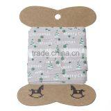 Cotton Sewing Ribbon Handmade DIY Craft Gray Christmas Tree Snowflake Pattern 10.0mm thumbnail-1