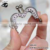 4CM Silver Color Metal Purse Frame Sew on Handles for Handbags Accessories thumbnail-3