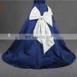 OEM Service Off Shoulder Low Back Ruffle Ball Gown Prom Dress With Bow thumbnail-4