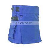 Wholesale Ladies Blue Cotton Made Adjustable Kilt thumbnail-3