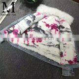 2016 Top Fashion Real Lamb Fur Collar Denim Parka With Hood Women Fur thumbnail-2