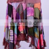 Vintage Net & Patchwork Colorful Boho Maxi Skirt HHCH 130 C