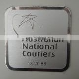 Titanium Alloy Thin Cup Mats Embossed Logo Silver Plating Square Coaster