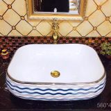 2018 big size square luxury colorful no hole Good sale ceramics recetangle wash hand art basin
