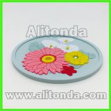Custom pvc soft anti-slip cute cartoon animal character food flower coaster for home or promotional gifts