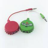 Custom Logo Bottle Cap Shape Earphone Splitter Audio Splitter Headphone Splitter thumbnail-3