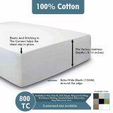 100% Cotton Sheets - Real 800 Thread Count Full 4 Piece Bed Sheet Set - Soft & Smooth Hotel Luxury 4pc Sheet Set Solid 15 Inches Deep Pocket (Full, White) thumbnail-4