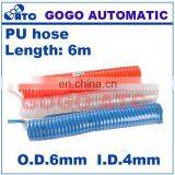 GOGO ATC O.D. 6mm I.D. 4mm PU6x4 pu Coil Hose Length 6m + Quick Connector Pneumatic Spring Tube Polyurethane thumbnail-2
