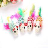 New Grinding Claw Sisal Mouse Shaped Cat Toy With Feather Tail Funny thumbnail-2