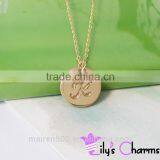 2015 New Product Disc Personalized Script Initial Pendant Necklace thumbnail-1