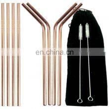 High Quality Stainless Steel Water Bottle Drinking Rose Gold Straw thumbnail-2