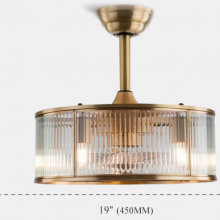 New Bedroom Ceiling Fan Light for Direct Sales of Gold Acrylic Restaurant Variable Frequency Ceiling Fan Light（Wechat:13510231336） thumbnail-2
