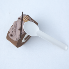 100% Bagasse Dinner Spoon Sugarcane Biodegradable Tableware Disposable Chinese Soup Serving Spoon thumbnail-2