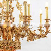 French Lighting Vintage Copper Chandeliers Bronze Pendant Lamp Solid Brass Antique Luxury Chandelier thumbnail-4