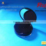 Round Black Compact Powder Case, Double Layer Cosmetic Compact Powder Box for Solid Perfume thumbnail-4