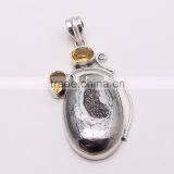 DRUZY & CITRINE PENDANT 925 Sterling Silver Pendant, SILVER JEWELRY EXPORTER,SILVER JEWELRY WHOLESALE,SILVER EXPORTER thumbnail-1