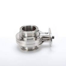 Stainless Steel Butterfly Valve Sanitary Quick Release With Bracket High Platform Clamp Pneumatic Butterfly Valve thumbnail-3