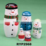 RYP2968 Set of 5 Snowman Nesting Dolls thumbnail-1