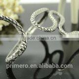 Retro Punk Attractive Curved Stretch Snake Cuff Bangle Serpentine Gold Bracelet thumbnail-6