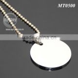 High Polished Mirror Effect Stainless Steel Promotional Circle Blank Metal Round Dog Tag