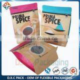 Gold Blocking Brown Kraft Stand Up Paper Bag With Window And Zipper thumbnail-2