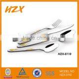 Stainless Steel Hotel Cutlery Set With Gold Plated