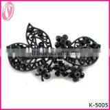 Wholesale Plain Black Metal Flower Hair Stick Barrettes for Lady thumbnail-1