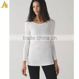 100% Cotton Girls Cool t Shirt Women Plain Long Sleeve o Neck t Shirt thumbnail-2
