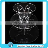 Hot Sale 3 Tiers Wedding Cake Stand Clear Acrylic Unique Butterfly Cupcake Stand for Sale thumbnail-1