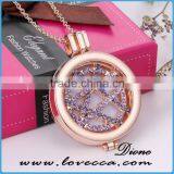 Round Rose Gold (35mm) Aromatherapy / Essential Oils Diffuser Locket Necklace thumbnail-2