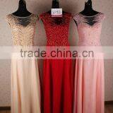 Exquisite Beaded Sexy Embroidered Backless Pleated Cap Sleeveless Evening Gown Formal Dress Patterns for Girls thumbnail-5