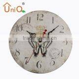 Round Quartz Dome Metal Shabby Chic Wall Clock