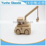 Wood 3D Vehicle Puzzles Mini Crane Car 3D Woodcraft Kit Assemble Paint DIY 3D Puzzle Toys for Kids Adults the Best Birthday Gift thumbnail-2