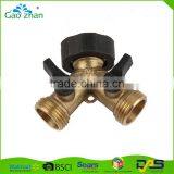 2 Way Brass Hose Connector, Y Shape Connector Valves Control Valve Garden Accessories, Brass Quick Connector thumbnail-1