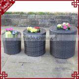 Wholesale Set of 3 Resin Wicker Garden Round African Flower Pots thumbnail-1