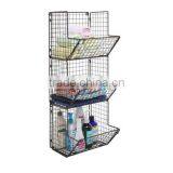 Rustic Metal Wire 3 Tier Wall Mounted Rack thumbnail-1