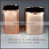 Classic Rose Gold European Stoneware Vase thumbnail-3