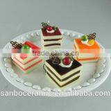Ceramic Cake Stand , Metal Cake Stand White for Wedding & Party With Dome thumbnail-2