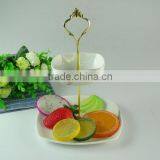 Hot Sales Elegant Design Classic Two Tier Ceramic Cake Serving White Plate thumbnail-1