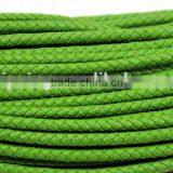 100% Handmade Weave 4mm Diameter Green Real Leather Cord thumbnail-1